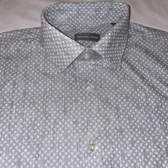 Michael Kors Slim Fit Geometric Grey Print NWT - Picture 1 of 6